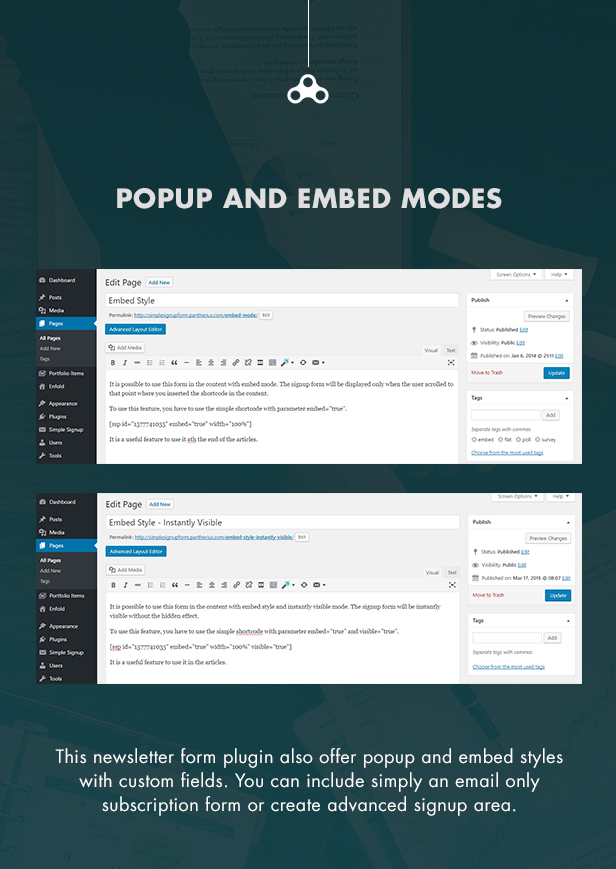 Popup and Embed MailChimp Signup Forms