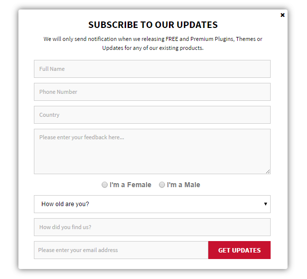 jQuery Popup Form